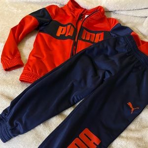 Boys size 5 red and blue Puma outfit